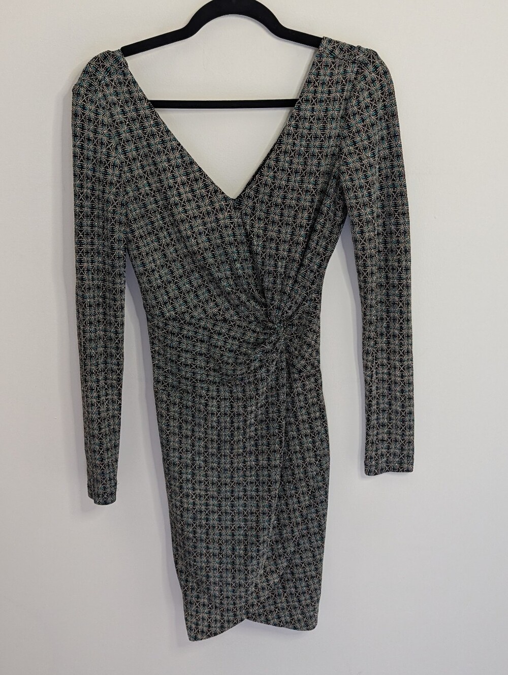 Guess Beaded Long-Sleeve Fitted Dress Size 0